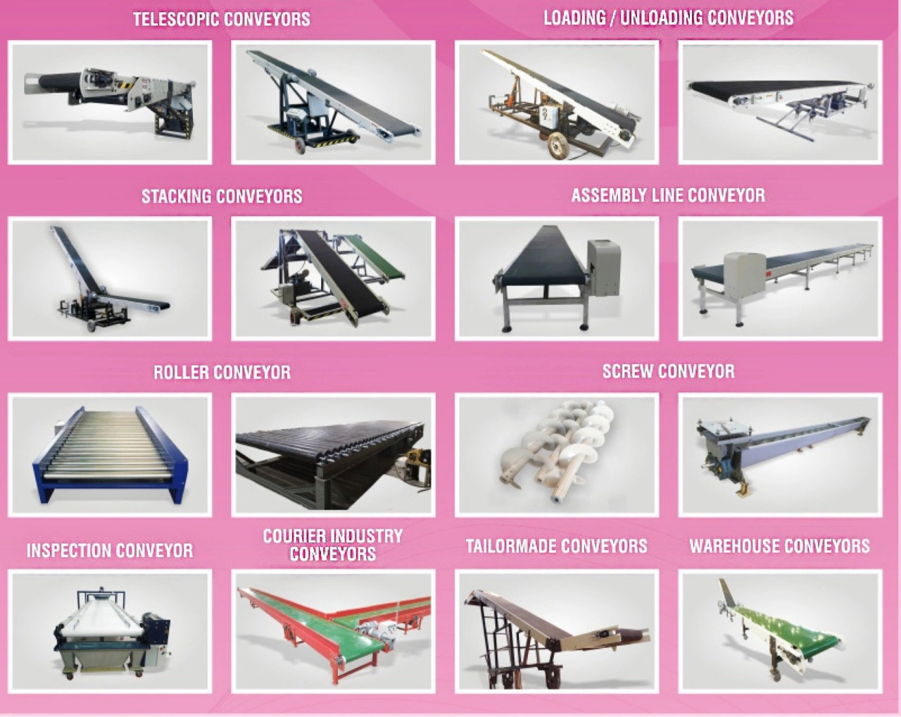 Various types of conveyor systems